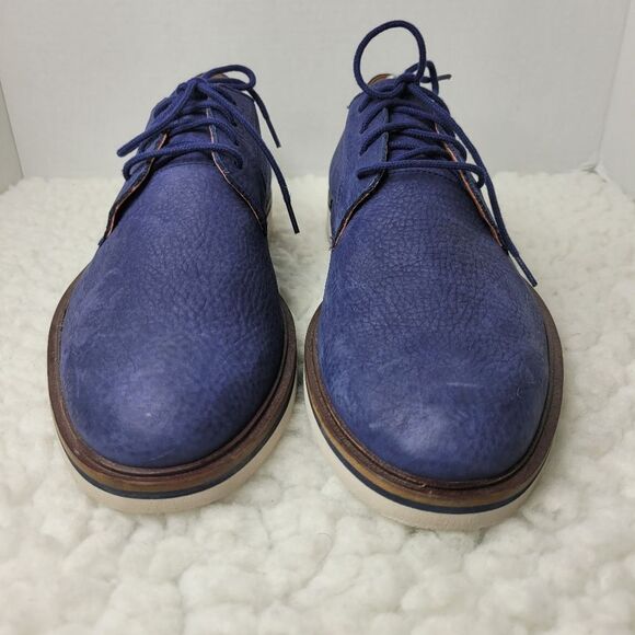 Clark\'s Malwood Plain Oxford Men\'s Size 10.5 Navy Nubuck Lace Up Shoes